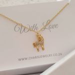 Elmi Gold - Gold PLATED925 Sterling Silver Unicorn Necklace 9X12MM 45CM Chain