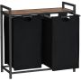 Laundry Hamper Laundry Sorter With Shelf & 2 Pull-out Removable Bags