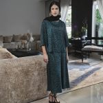 Printed Satin Midi Skirt