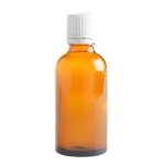 50ML Amber Glass Bottle With Slow Flow Dropper Cap - White