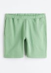 Relaxed Fit Cotton Jogger Shorts - Fern Green
