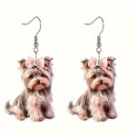 Charming Yorkshire Terrier Dangle Earrings - Cute Y2K Style Acrylic Perfect For Parties & Gifts