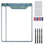 2 Pcs A4 Pu Whiteboard File Clipboard White Board Marker & Duster Set