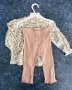 New H&m White Floral Top And Brown Pants 6/9M