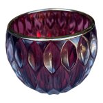 Deep Red Gold Rim Double Wall Glass Holder