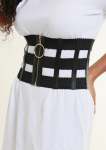 Elasticated Cage Belt - Black - M l