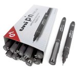 PIN-01-200 0.1MM Dark Grey Uni Pin Drawing Pen Box Of 12 41-1573-65