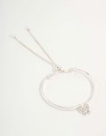 Silver Diamante Butterfly Toggle Bracelet