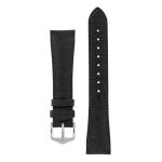 Aristocrat Croco-embossed Leather Watch Strap In Black - 22MM Silver