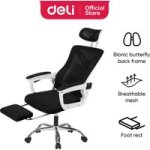 Multifunction Ergonomic Office Chair With Foot Rest Black