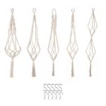 Macrame Planter Hangers 5 Pack Hanging Plant Holders Perfect Pot Hanger