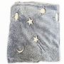 Magic Glow In The Dark Blanket Throw With Star Sky Objects - Pink