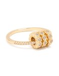 Goldair Gold Plated Cubic Zirconia Rondell Triple Loop Charm Ring - M l