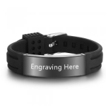 CBA102410 - Men's Personalized Wrist Strap Bracelet Stainless Steel Adjustable