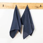 Waffle Weave KITCHEN Towel Set 2 Pack - Navy