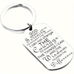 1 PC Inspirational Serenity Prayer Keychain For Men Stainless Steel Religious Adult Stocking Stuffers Key Ring With Prayer For S
