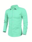 Men's Shirt Top Turn-down Collar Long Sleeve Closure Male Casual Shirt For Men Daily Vacation Streetwear
