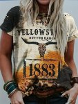 Plus Size Letter Print T-Shirt Casual Crew Neck Short Sleeve Top For Spring & Summer Women's Plus Size Clothing