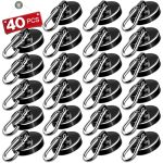 E Bavite Carabiner Magnetic Hooks 110LBS Strong Black Magnetic Hooks Heavy Duty With Swivel Carabiner Hook Great For Hanging For