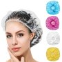 100PCS Of Plastic Disposable Shower Caps - Perfect For Hair Dyeing & Beauty Salons