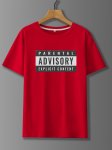 Parental Advisory Explicit Content Letter Print Men's Crew Neck Short Sleeve T-Shirt Trendy Tees Casual Comfortable Lightweight