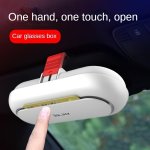 1PC Car Glasses Box Sunglasses Rack Multi-functional Car Visor Card Storage Non-destructive Installation One Hand One Touch Open