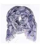 Eiffel Tower Print Raw-edge Scarf - Lavender Free