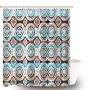 Ethnic Print Polyester Shower Curtain Sets With 12 Plastic Hooks For Tubs