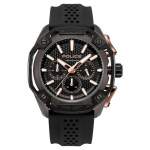 Mens Quartz Multifunction Silicone Strap Watch In Black black Dial - Black black Dial