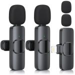 Zasluke 2 Pack Wireless Lavalier Microphone For Iphone & Ipad MINI Microphone For Video Recording Ultra-low Delay Noise Cancelin