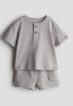 2 Piece Cotton Jersey Set - Light Grey