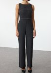 Anthracite Stripe Detailed Long Winter Overalls