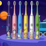 2PCS Electric Toothbrushes With 8 Brush Heads Battery Operated Cartoon Space Series Ultra Soft Bristles Gentle On Teeth 2-MINUTE