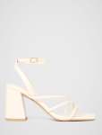 Beth Block Heel Asymmetrical Sandal - 40 Ivory