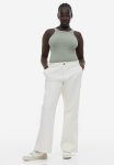 Ribbed Vest Top - Sage Green