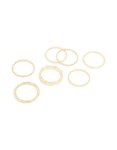 Goldair Gold Plated Twisted Mixed Band Rings 7-PACK - M l