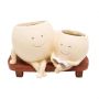 Smily Face Planter Pot For Plants Cute Double Head Planters For Plants