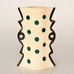 Cream & Black With Green Spotted Vase 38X24CM