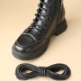 1 Pair Round Waxed Shoelaces Thin Wax Rope Lazy Waterproof Leather Shoe Laces Men's And Women's Running Road Stall Dachshund Shoelaces