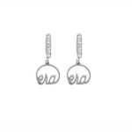 Silver Precious Logo Earrings
