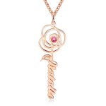 CNE10697901 - 925 Sterling Silver Personalized Flower Name Necklace With Birthstone