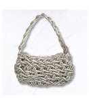 Knitted Shimmer Clutch Bag - Silver Free