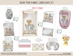 Cot Duvet Bedding Safari Pink Flowers Green Leaves Set