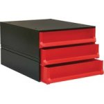Bantex Texo Modular 3 Drawer Storage System - Red