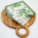 Rose Print Linen-look Napkin 25 Pack - Green