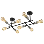 Black And Satin Chrome Ceiling Fitting CF057 8 Satin Chrome
