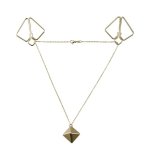 Lockink - Nipple Clamps With Heavy Pendant - Gold