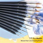 11PCS Extra Fine Professional Water Pen Durable Micro Oil Painting Pen Brush Micro Oil Painting Pen Brush For Watercolor Paintin
