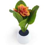 Artificial Flower Arrangement In Pot Plant White & Green