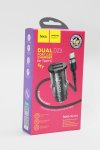 Hoco Dual Port Car Charger Set With Cable USB To Type C